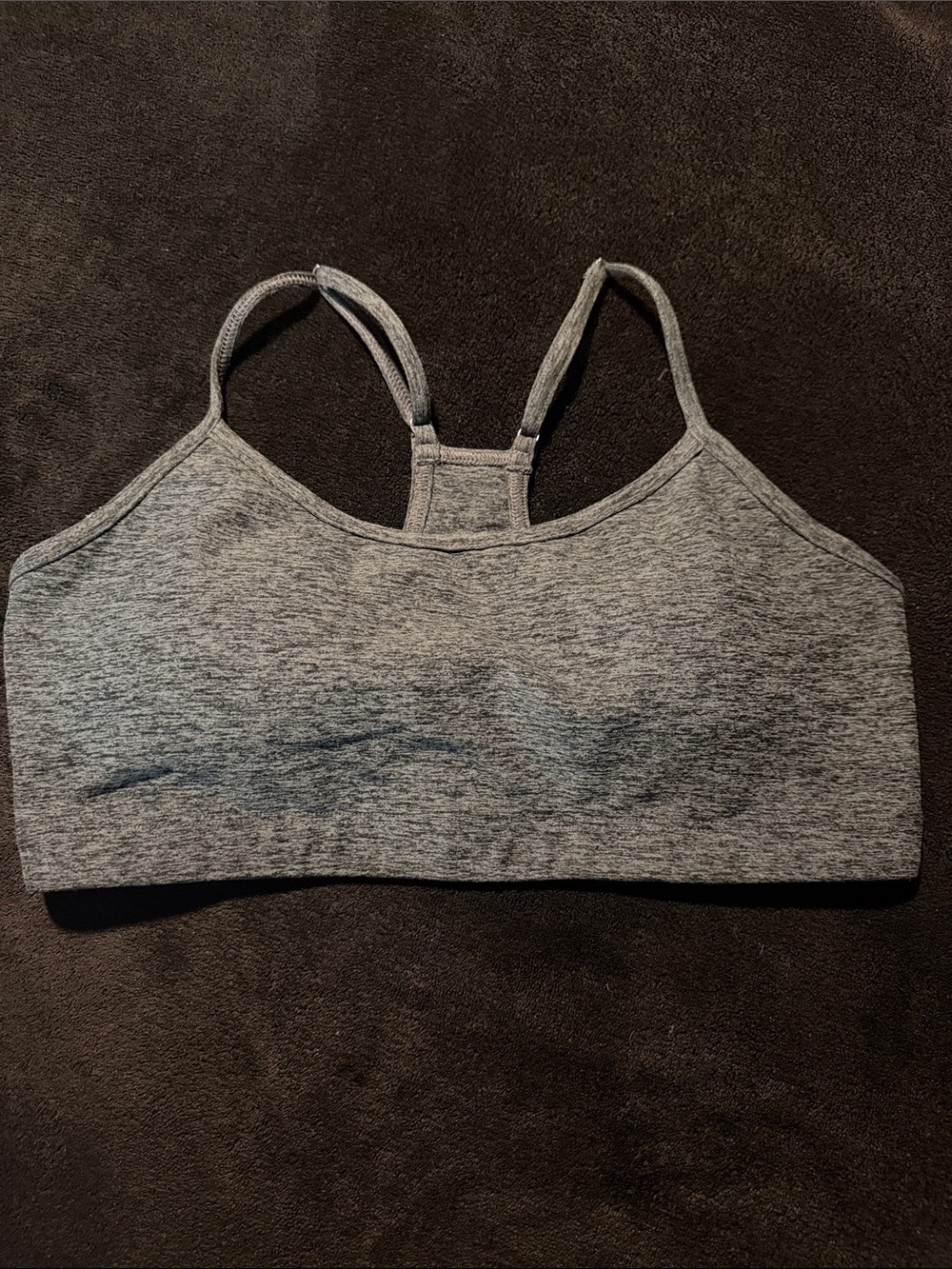 Bombshell Sportswear Heather Gray Seamless Racerback Sports Bra